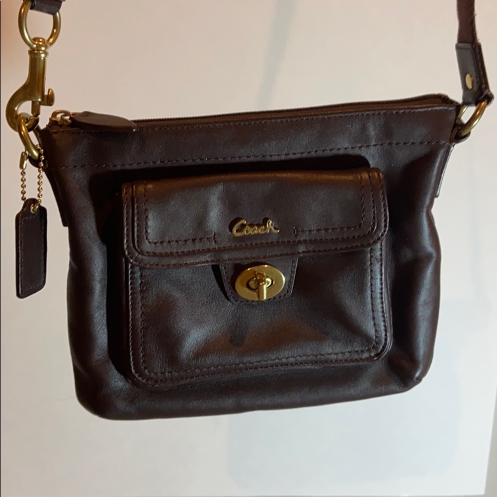 Brown Coach crossbody bag